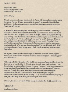 Click on testimonial to read the full size version.